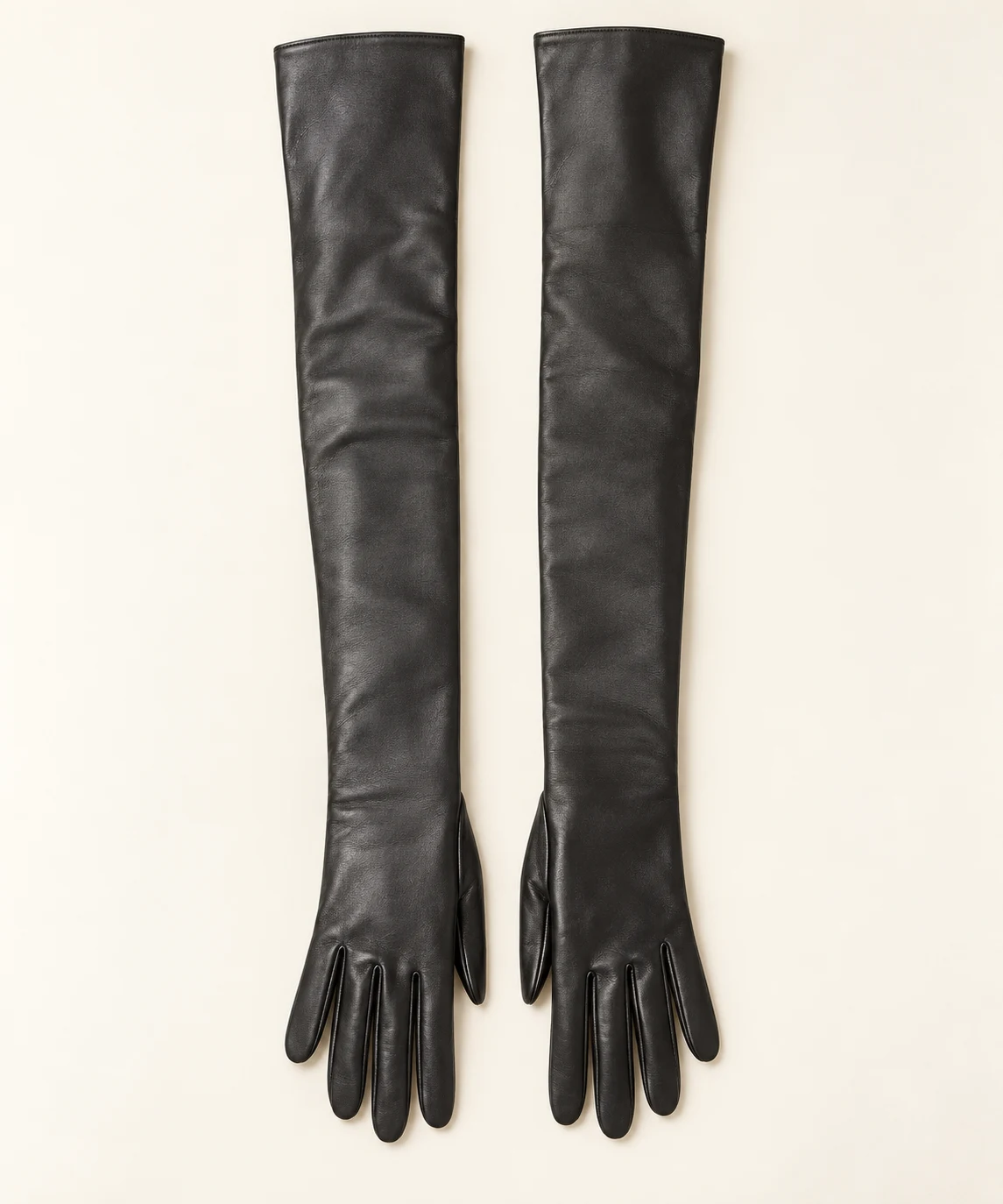 Ink black Delphine Onyx leather gloves